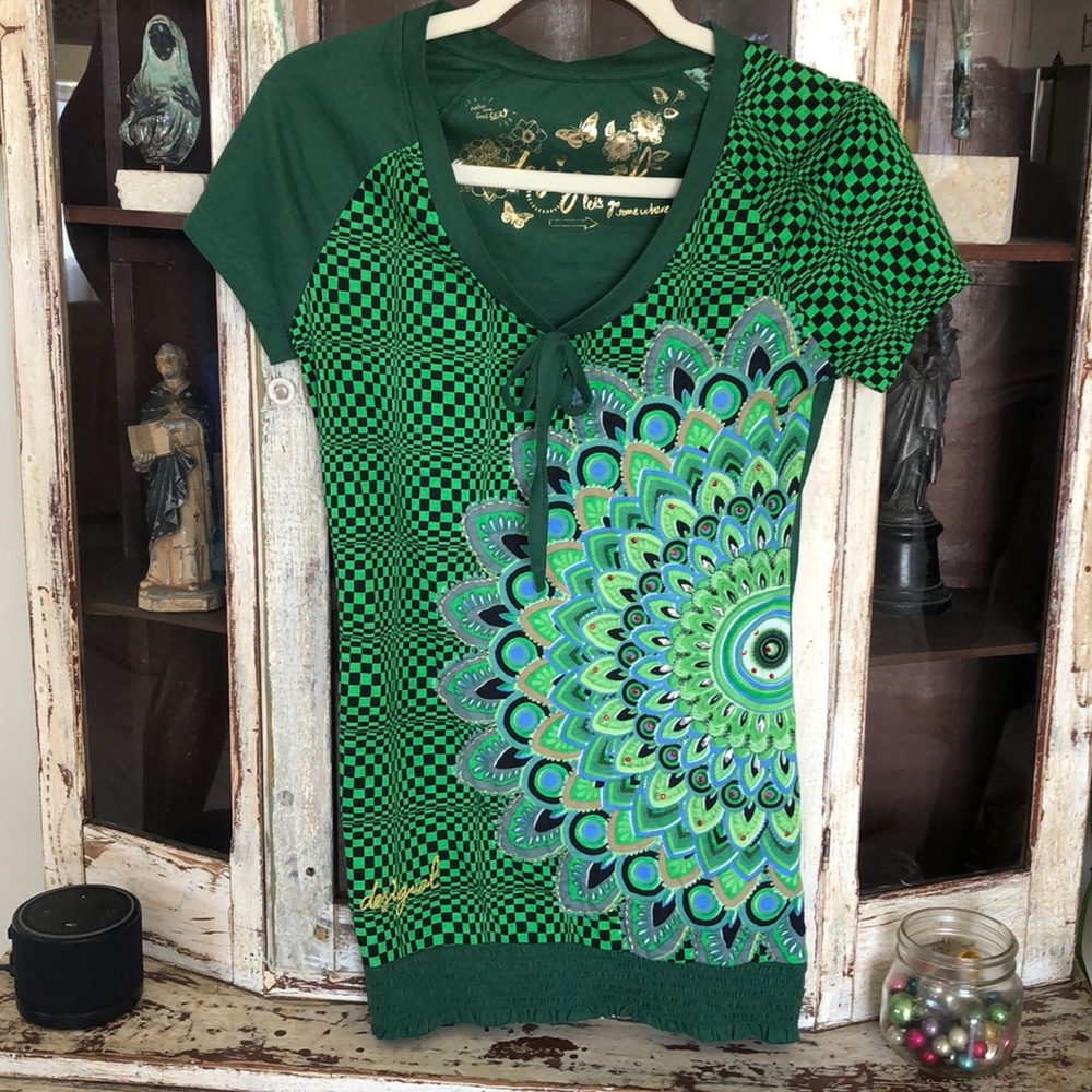 Desigual unique green top